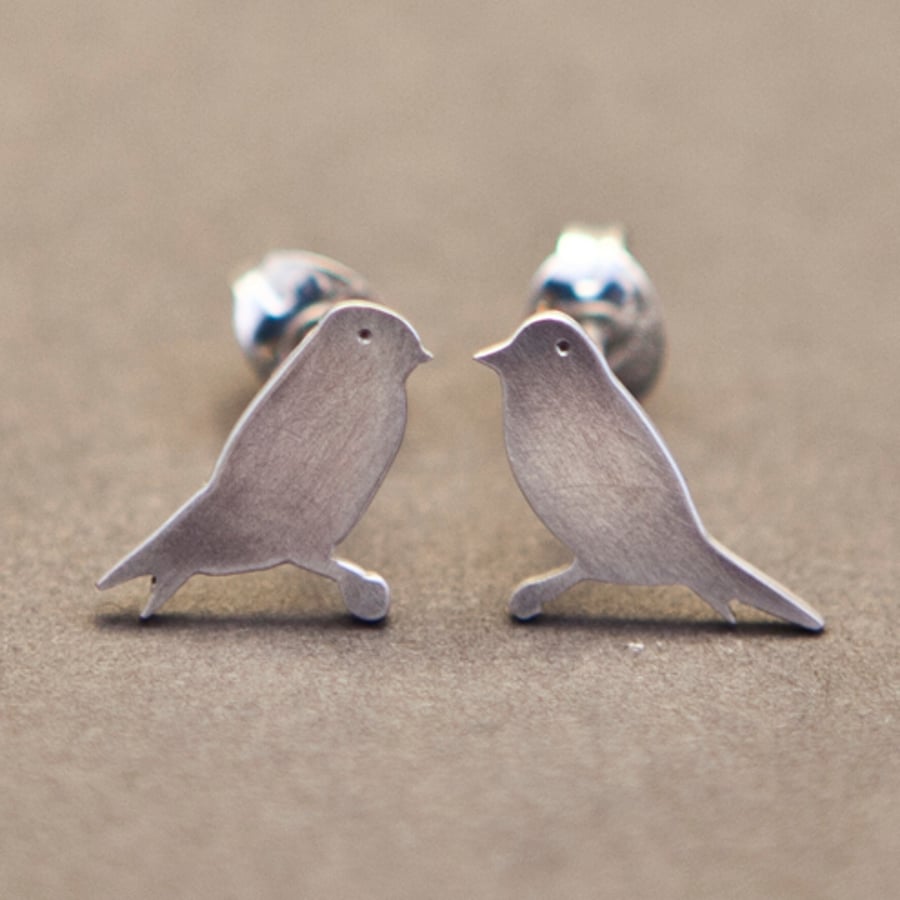 Goldfinch Silver Stud Earrings