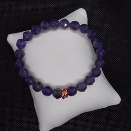 Amethyst elasticated bracelet