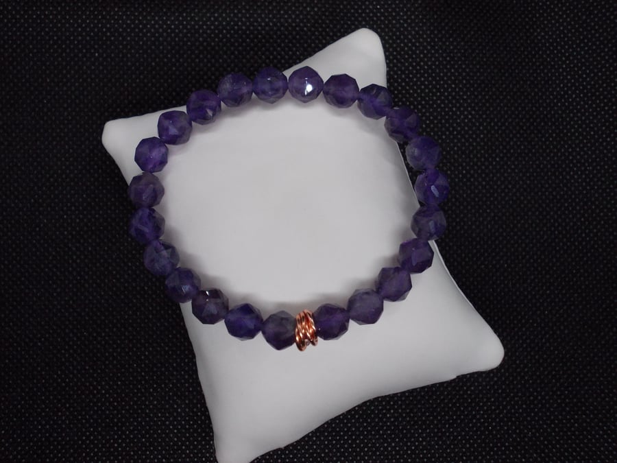 Sale - Amethyst elasticated bracelet