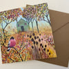 Bullfinch, Blank Greetings Card