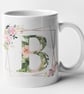 Personalised Floral INITIAL Mug Flowers Mug Custom Name Bridesmaid Gift For Her  - Image 4