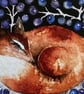 Edition Whimsy Sleeping Fox under the Berry Bush Watercolour 
