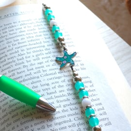 Starfish Elastic Beaded Bookmark - Wraparound bookmark