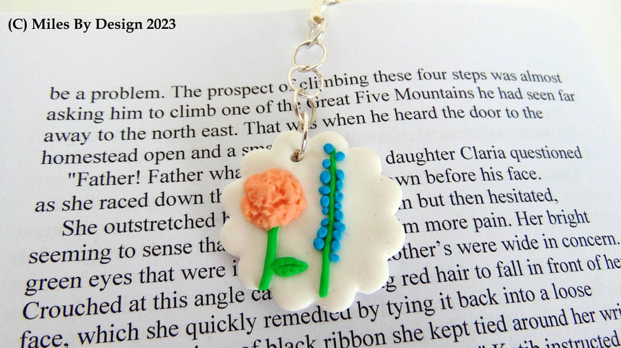 Floral Polymer Clay Bookmark