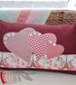 Hearts & Paris: Appliqué Cushion 46x30cm