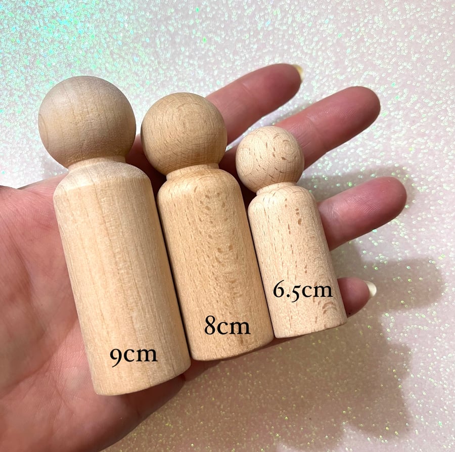 Order your own LARGE 8cm straight shaped customised peg doll