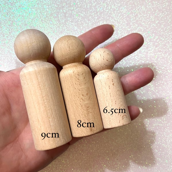 Order your own LARGE 8cm straight shaped customised peg doll