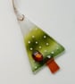Xmas tree ornament, fused glass, Christmas tree decoration, gift for home.  - Image 2