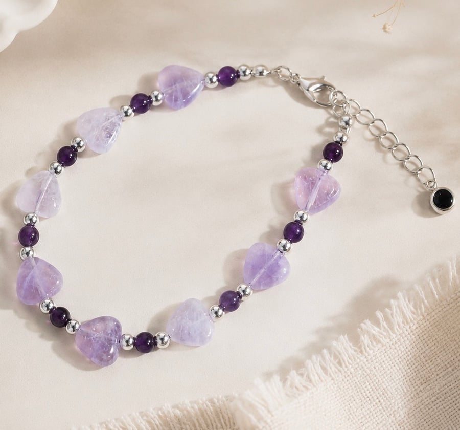 Handmade Lavender Amethyst Bracelet