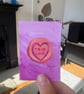 ACEO original - loveheart sweet retro candy true love - acrylic paint