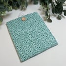 Handmade Padded Book Bag: :Green Floral Book Cover, Book Protector