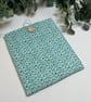 Handmade Padded Book Bag: :Green Floral Book Cover, Book Protector