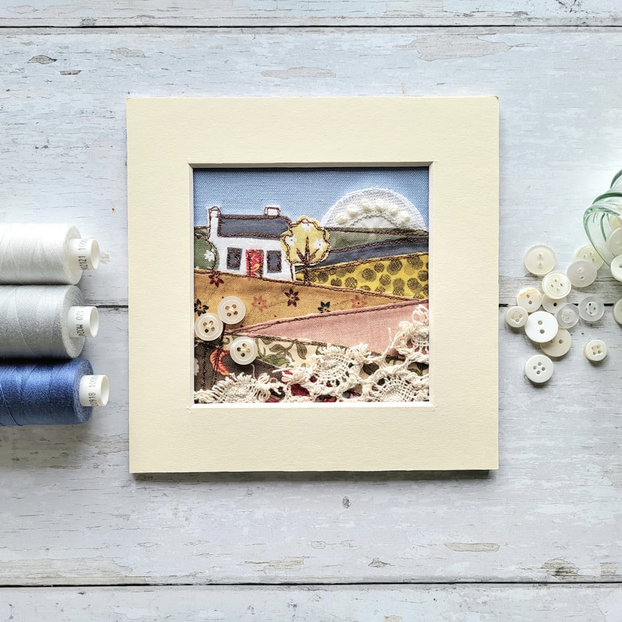 Little House Fabric Art