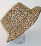 Leopard Print Hat Black Fluffy Faux Fur Reversible - Image 2