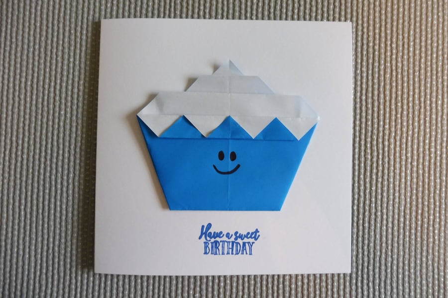 Origami Cupcake Sweet Birthday Card