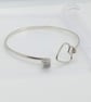 Silver Heart Bangle Hallmarked with CZ , Various Sizes , Gift Boxed  - Image 2