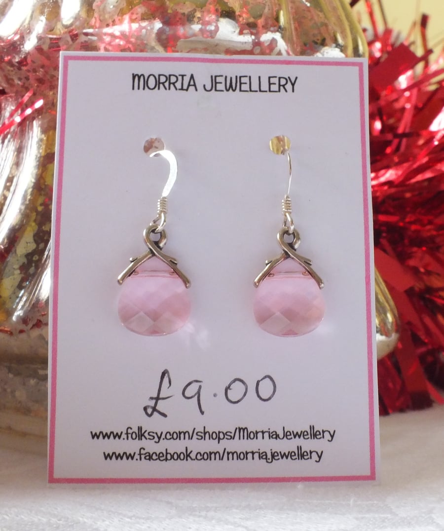 Flat Briolette Crystal Earrings