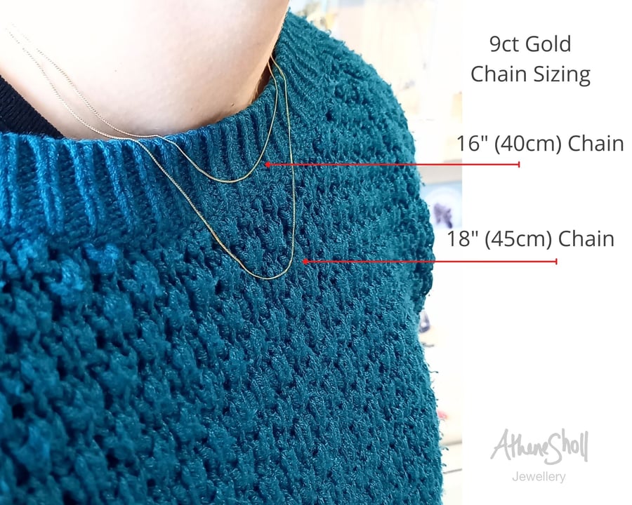 9ct Gold Chain Necklace 16" or 18" 