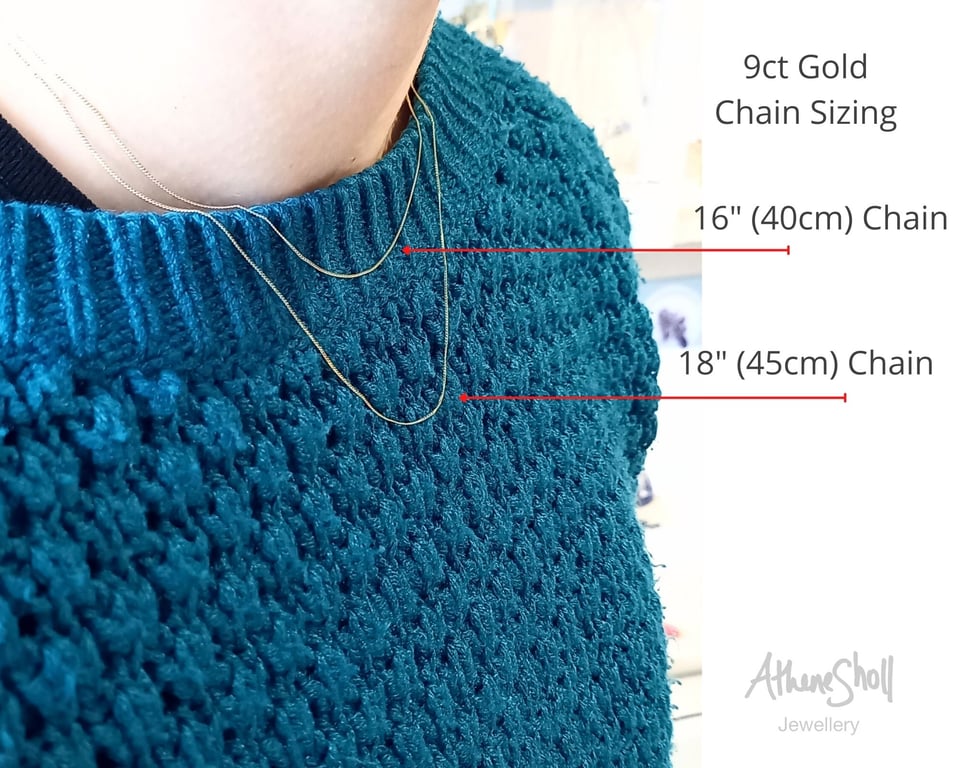9ct Gold Chain Necklace 16" or 18" 