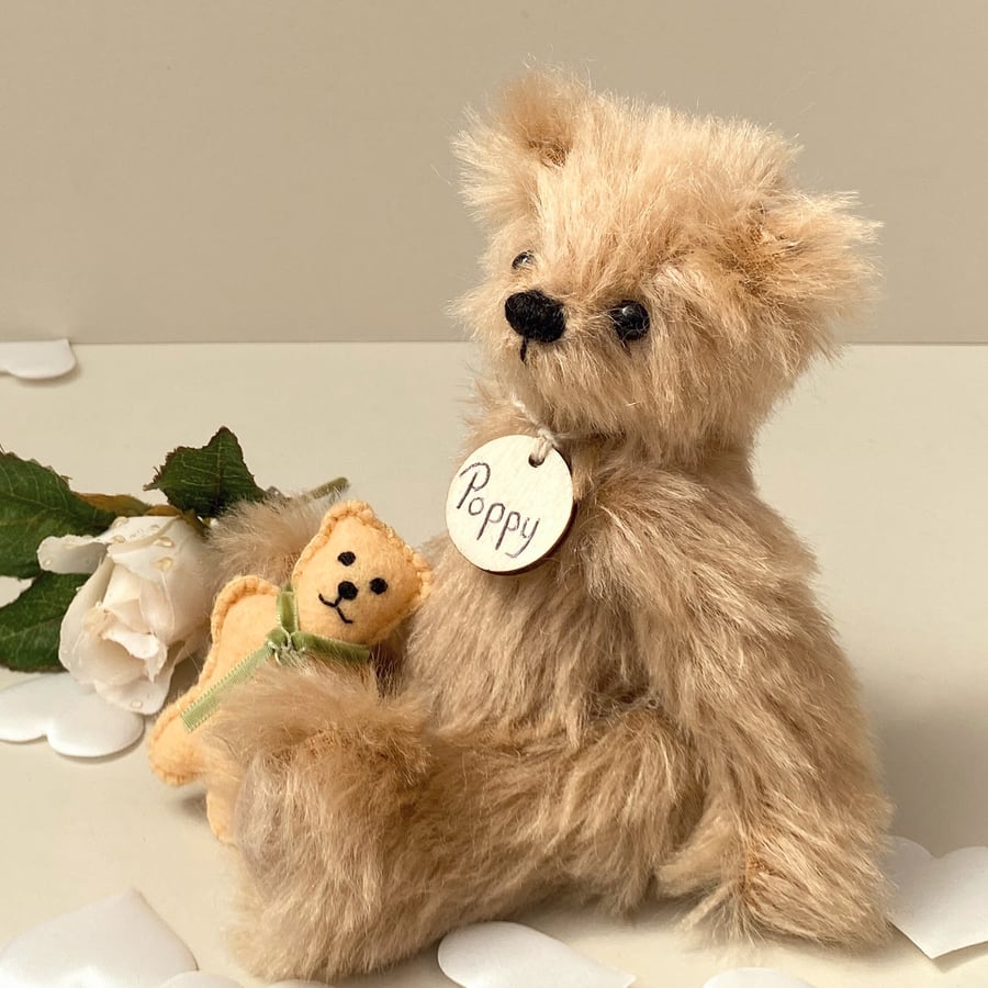 SOLD reserved for GB Small artist bear, mohair teddy bear 