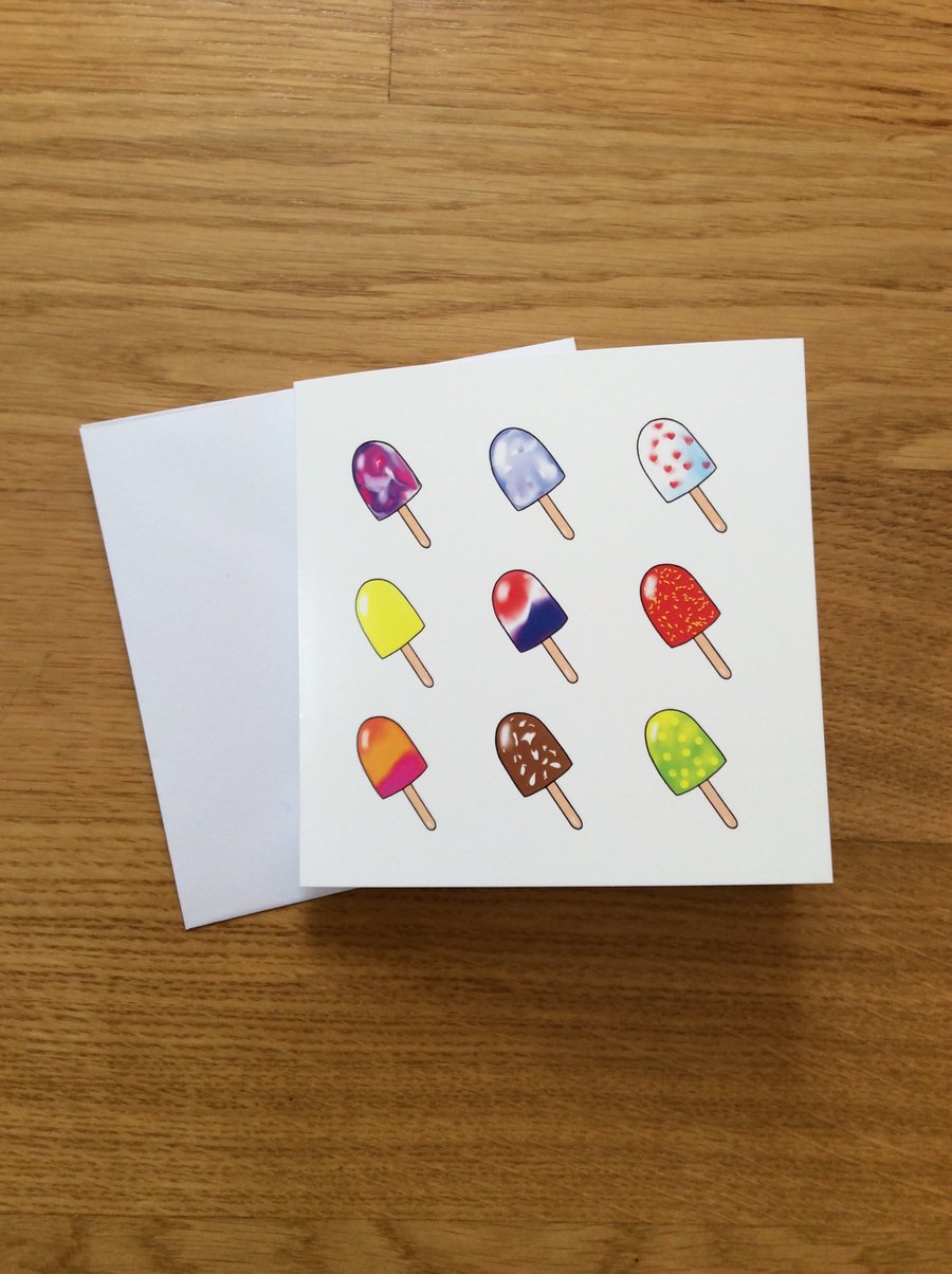 Ice lollies greeting card