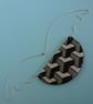 Large grey green necklace with geometric pattern ceramic bib necklace  - Image 4