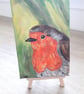 Robin small original painting on canvass - Image 4