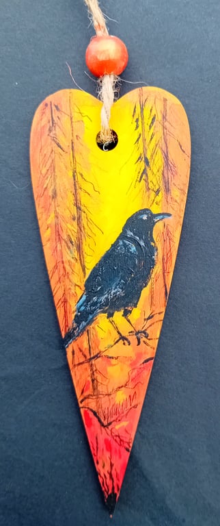 Woodland Raven heart shape