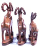 Set of 3 Hand Carved Wooden Goat Sculptures - Handmade Wooden Animal Home Decor - Image 3