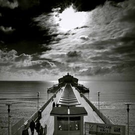 Bournemouth Pier And Beach Dorset England UK 18"X12" Print