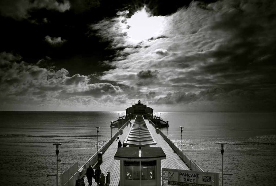 Bournemouth Pier And Beach Dorset England UK 18"X12" Print