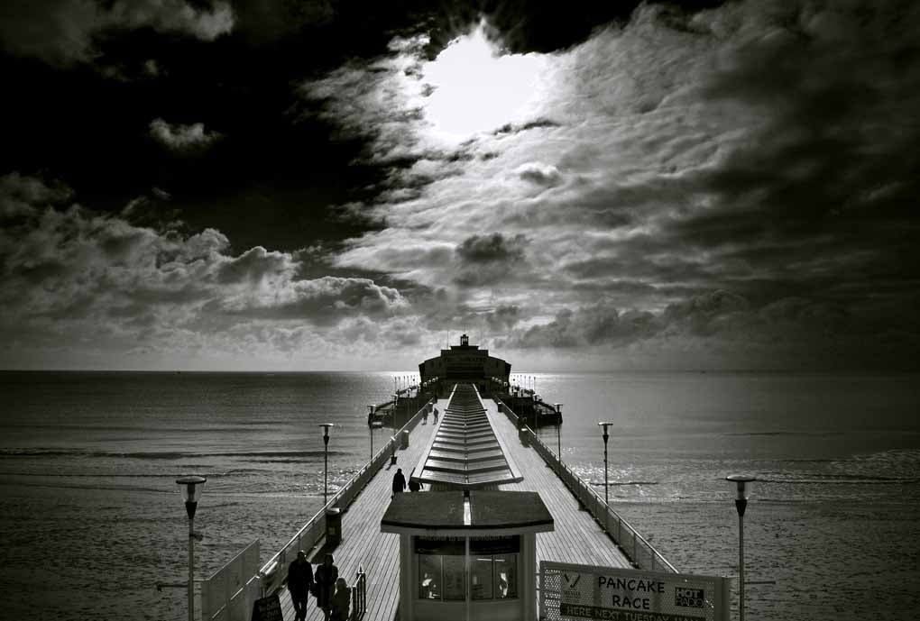 Bournemouth Pier And Beach Dorset England UK 18"X12" Print