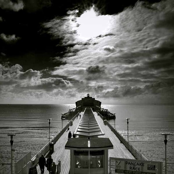 Bournemouth Pier And Beach Dorset England UK 18"X12" Print