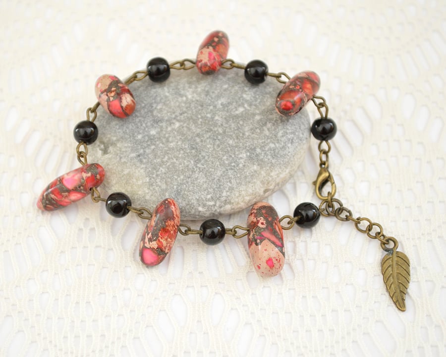 Pink Jasper Spike Bracelet