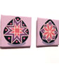 2 Purple Pysanky Fridge Magnets - art of Ukrainian style Easter eggs, small gift - Image 3