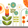 035 - Flower Garden - Scandinavian Modern Folk Art - Cross Stitch Pattern