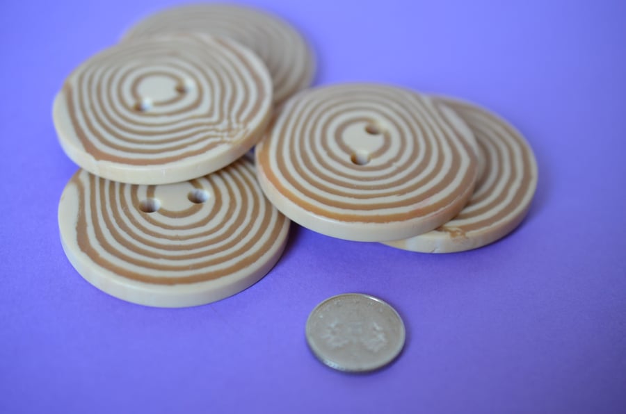 45mm Camel Brown Beige Plastic Buttons Extra Large Button (PBXL4)