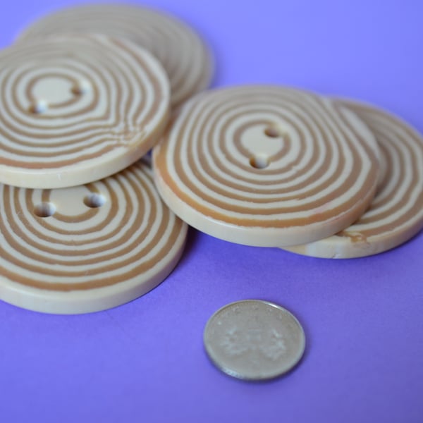 45mm Camel Brown Beige Plastic Buttons Extra Large Button (PBXL4)
