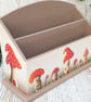 Red Toadstool Letter Rack - Mushroom Desk Tidy - Image 6