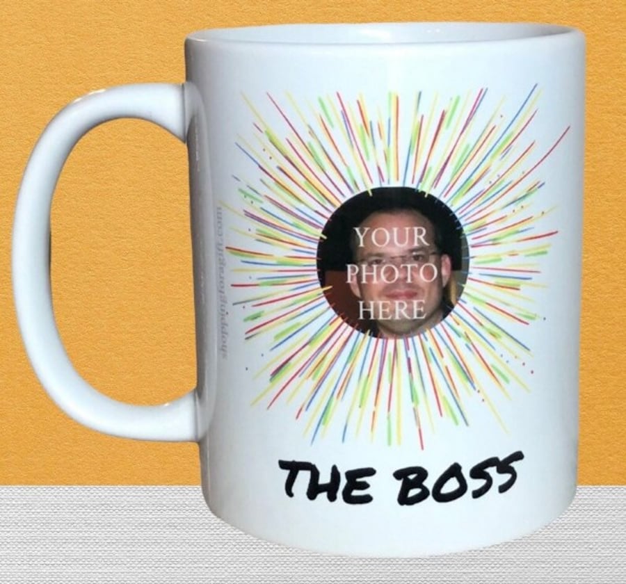 Personalised PHOTO The Boss Mug. Funny mugs for the Boss