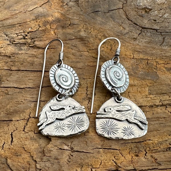 Silver Hare Earrings