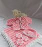 New Born Baby Girl Crochet Blanket Cardigan Hat Gift Set - Image 2