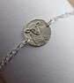 Sheep Engraved Sterling Silver Coin Bracelet