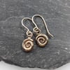 9ct gold spiral earrings, ammonite dangles