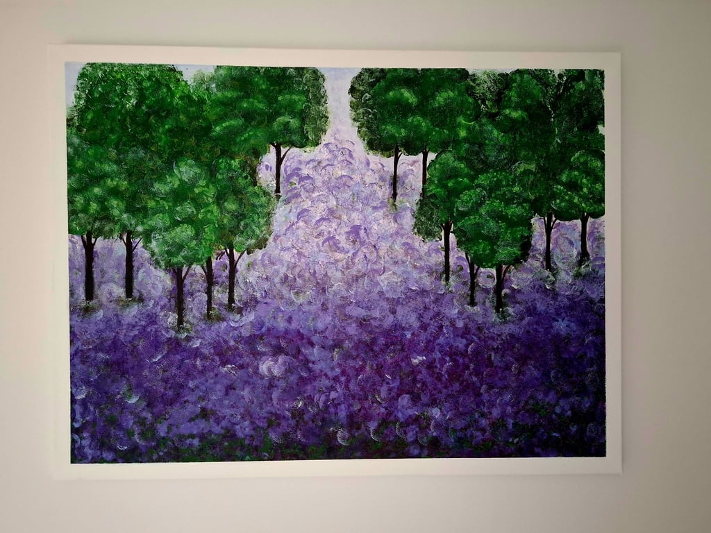 Original Abstract Acrylic Painting - Abstract Art – Lavender Field