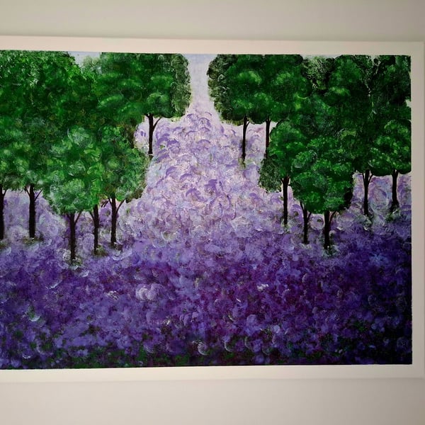 Original Abstract Acrylic Painting - Abstract Art – Lavender Field