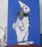 Rabbit Clown Bunny Pierrot Original Painting - Image 1