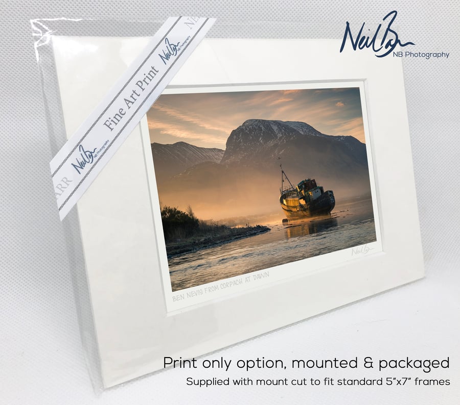 Ben Nevis from Corpach Scotland - A6 (7" x 5") Unframed Print