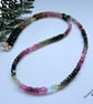 Designer Multicoloured Natural Tourmaline Gold Vermeil Necklace  SPECIAL OFFER