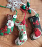 Three Scrapbox Stockings, Mini Christmas Stocking Tree Decorations - Image 2